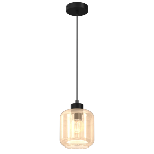 Lampa wisząca SOMBRA AMBER, MLP8370, czarny/bursztynowy, 1x60W E27