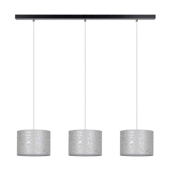 Lampa Wisząca Mateo 3xE27 Max.25W Czarny Metal/Przezroczysty Kabel PCV/Beżowa Tapeta 87811304