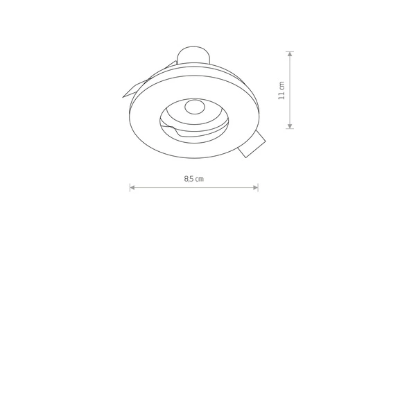 Spot sufitowy podtynkowy JULIET śr. 8,5cm GU10 IP54 | srebrny 7663