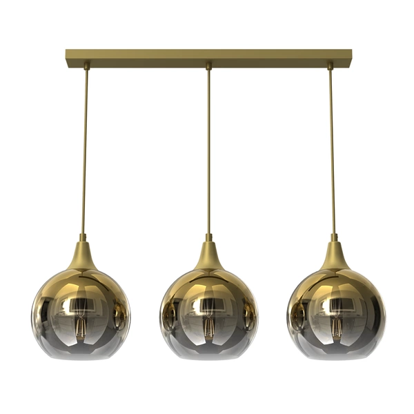 Lampa wisząca MONTE GOLD, MLP8402, złoty/dymiony, 3x60W E27