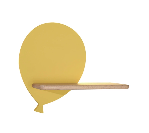Kinkiet dziecięcy IQ Kids Balloon z półką, 21-84767, żółty, 4W LED, barwa neutralna 4000K
