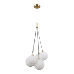 Lampa wisząca Perlos śr. 33cm 5xG9 | miodowy mosiężny