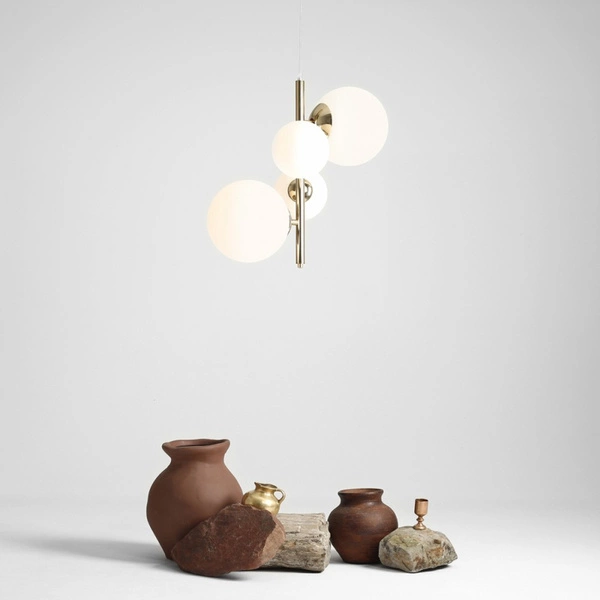 Aldex Lampa wisząca BLOOM 4 GOLD 1091L30 złoty/biały 2x40W E14 + 2x60W E27