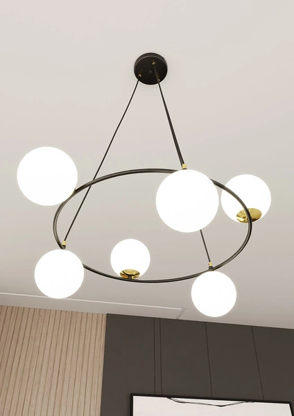 Lampa wisząca Emibig AZURA 6 BL OPAL 1295/6