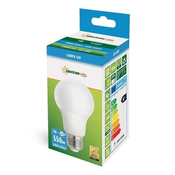 LED GLS E-27 230V 7W CW SPECTRUM