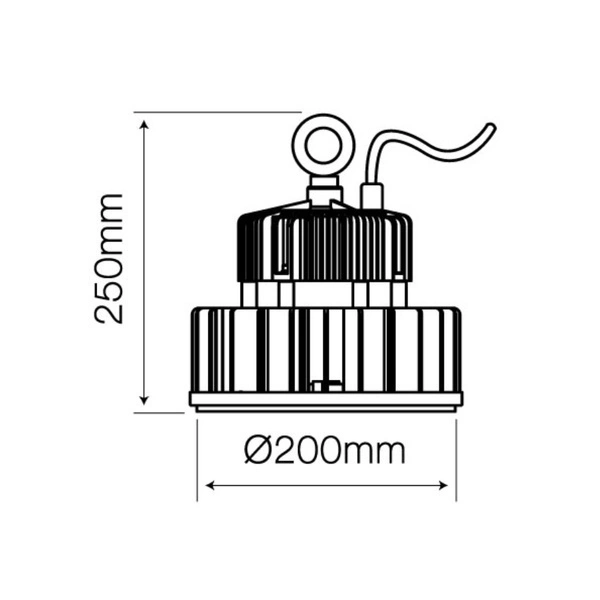 Oprawa techniczna UFO T 100W 4000K 40lm/w 60° IK08 IP65 | czarny