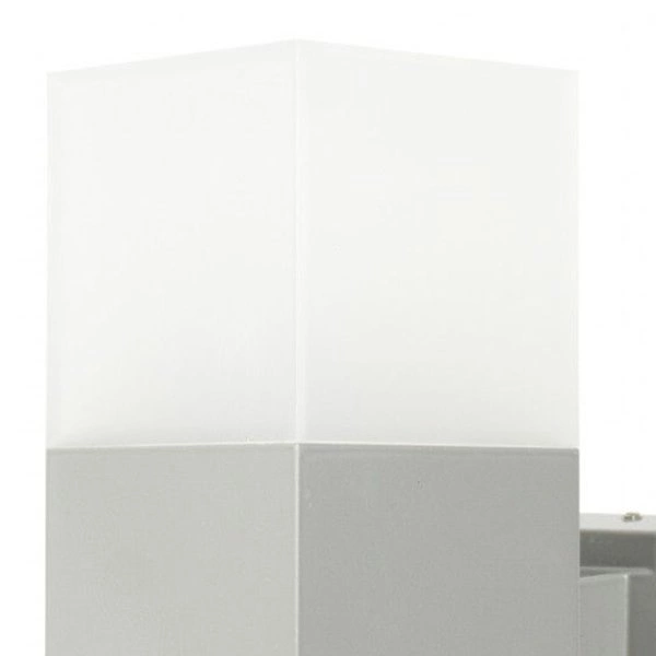 Stylowy kinkiet zewnętrzny E27 wys. 20cm CUBE CB-K AL | srebrny
