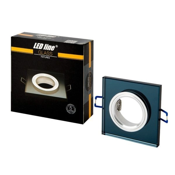 Oprawa szklana wpuszczana oczko kwadrat GU10 / MR16 | czarny