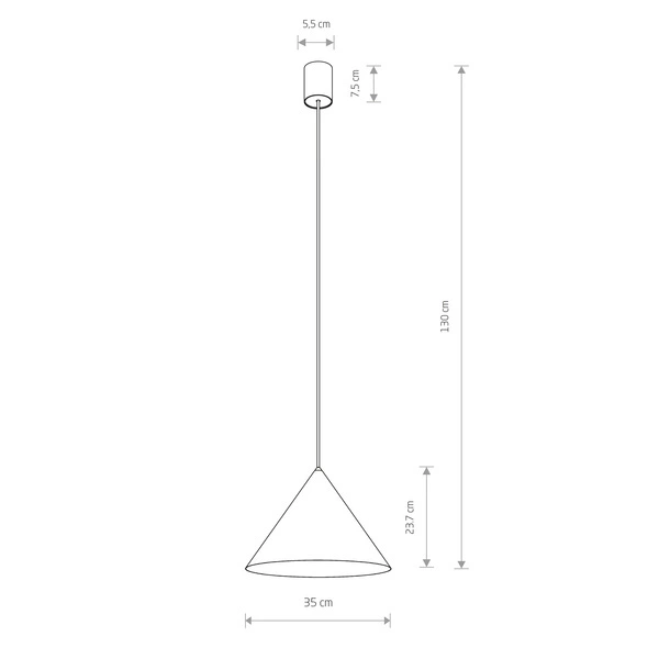 Lampa wisząca ZENITH M UMBRA GRAY śr. 35cm GU10 | ciemnoszary 10879