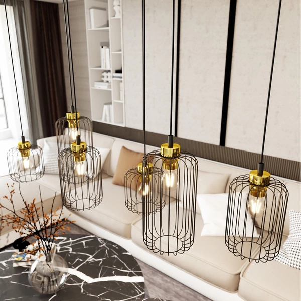 Lampa wisząca Emibig VANDER 6 BL GOLD 1364/6