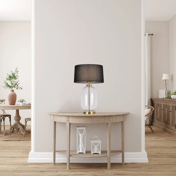 Lampa stołowa Amur 58cm E27 | biały/transparenty