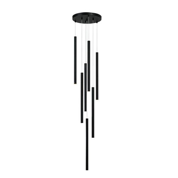 Lampa wisząca LUNGO, czarna, 7x5W G9