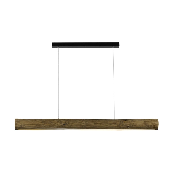 Lampa wisząca Lucas 1xLED Samsung 24V zintegrowana 3080lm 3000K 33W barwiona sosna brązowa/czarny metal/przezroczysty kabel PVC z dotykowym ściemniaczem 69680104