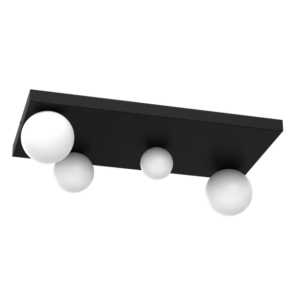 Nowoczesna lampa sufitowa BIBIONE, MLP8391, czarna z białymi kloszami, 4x25W G9