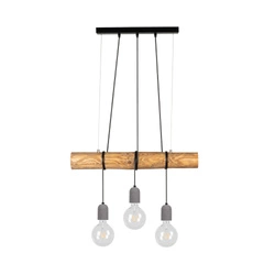 Trabo Concrete Lampa Wisząca 3xE27 Max.60W Sosna Bejcowana/Czarny/Szary 68599304