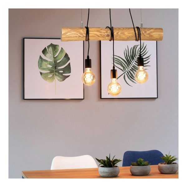 Trabo Short Lampa Wisząca 3xE27 Max.60W Sosna Bejcowana/Czarny 68304304