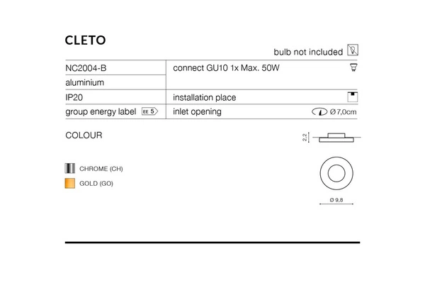 Azzardo CLETO GOLD 1622