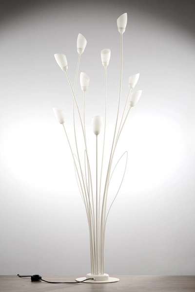 Klasyczna Lampa podłogowa GLORIOSA wys. 160cm 9xG9 14W IP20 | piaskowo-szary