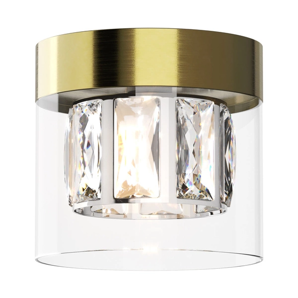 Nowoczesna lampa sufitowa GEM szklana tuba G9 28W | antyczny brąz