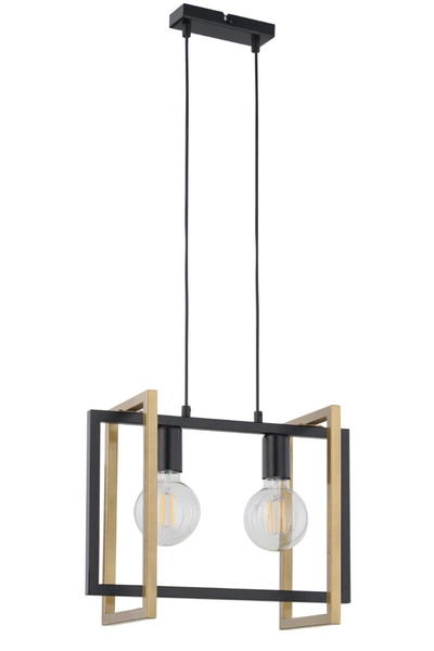 Nowoczesna lampa wisząca EDEN 2x E27 60W szer. 41cm | czarny złoty