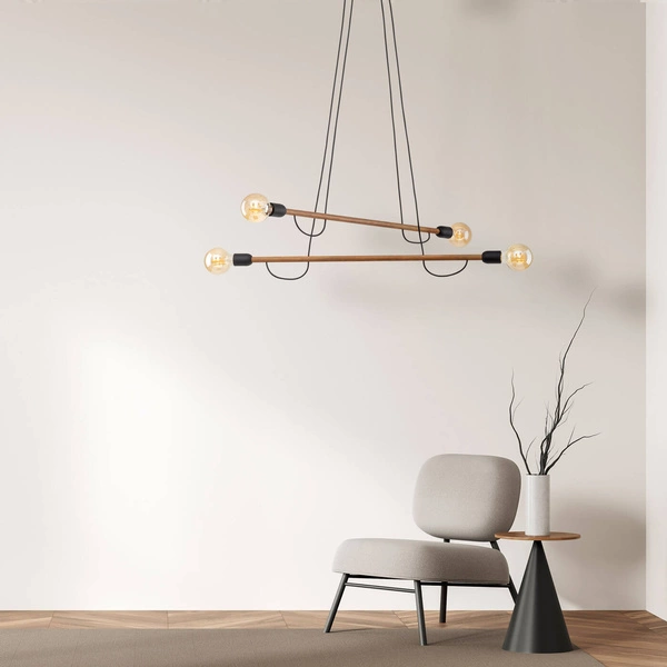 HELIX WOOD ORZECH LAMPA WISZĄCA 4 PŁ 4949