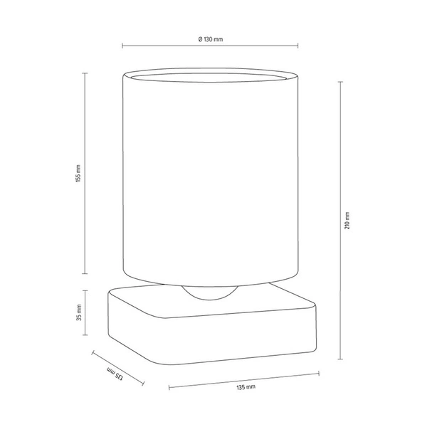 Delikatna lampa stołowa 1xE27 maks. 25W szary beton/czarny klosz z tkaniny/biały klosz z tkaniny 7411936