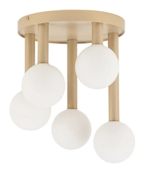 Lampa Sigma Perla 5 plafon złoty beż 33604