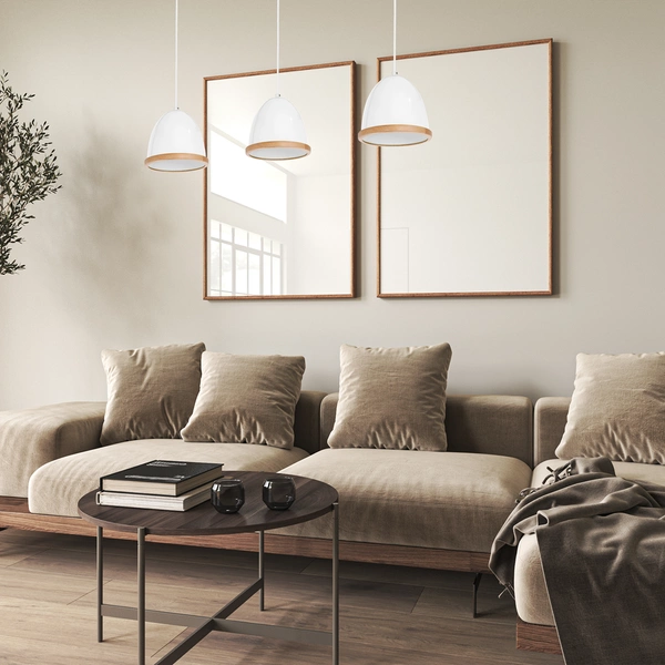 Lampa wisząca nowoczesna zwis STUDIO III biały szer. 65cm