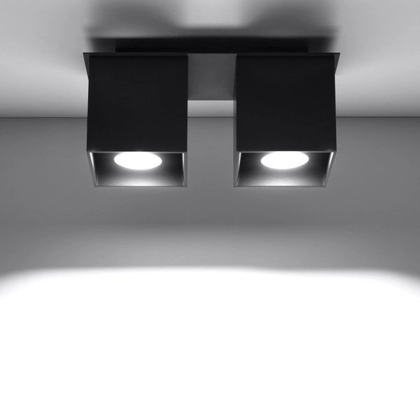 Plafon Sollux QUAD 2 Lampa sufitowa Aluminium czarny SL.0063
