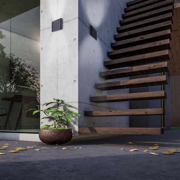 Kinkiet SAPRI, antracyt, 2x3W LED, barwa neutralna 4000K, IP54