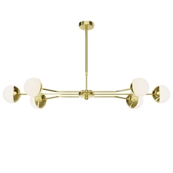 Nowoczesny Żyrandol TRENTO wys. 55-88cm 6xG9 14W IP20 | Złoty