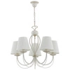 Żyrandol klasyczny z abażurami IRMA śr. 56cm biały antyczny/ecru