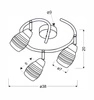 Lampa sufitowa MILTON spirala 93-61300 chrom 3xE14 LED