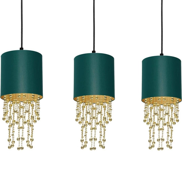Nowoczesna lampa wisząca listwa ALMERIA GREEN/GOLD 3xE27 MLP64500