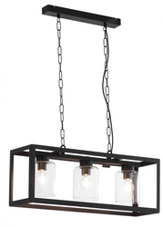 Loftowy Żyrandol MACARI wys. 40-86cm 3xE27 15W IP20 | Czarny