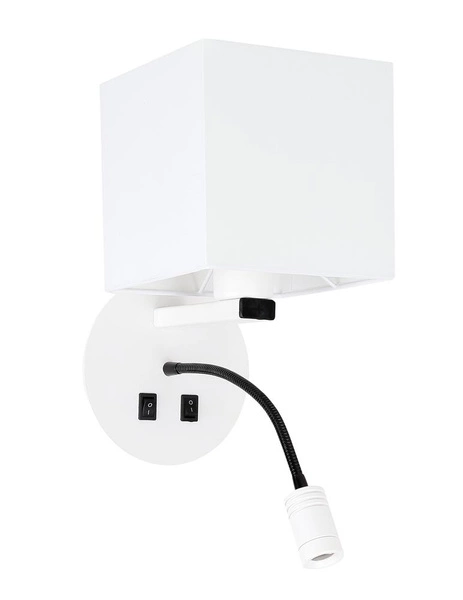 Kinkiet MAGNUM 21-75659 biały/czarny 1x40W E27 + 3W LED, barwa ciepła 3200K