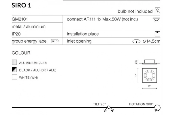 Azzardo SIRO 1 BLACK/BLACK 2805