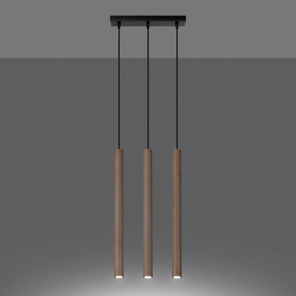 Lampa wisząca PASTELO 3L drewno