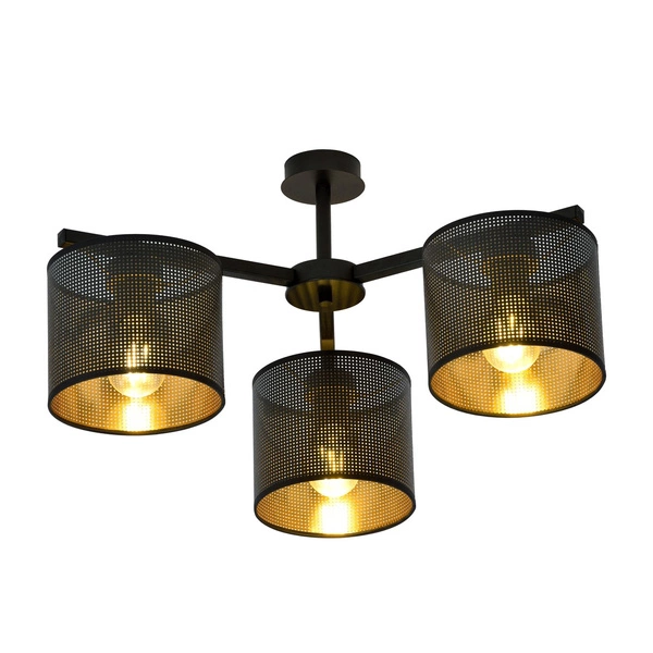 Lampa sufitowa Emibig JORDAN 3 Czarny/GOLD 1144/3