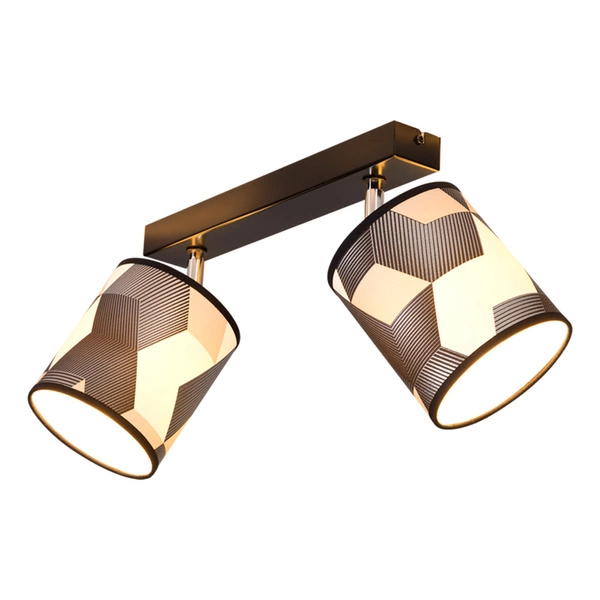 Lampa Sufitowa Espacio 2xE27 Max.25W Czarny Metal/Wielokolorowa Tapeta 56748204