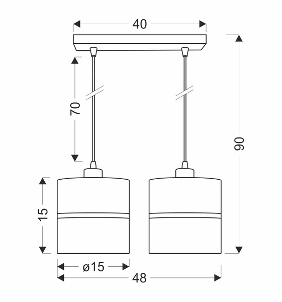 Lampa wisząca ASSAM, 32-17321, czarny/złoty, 2x60W E27