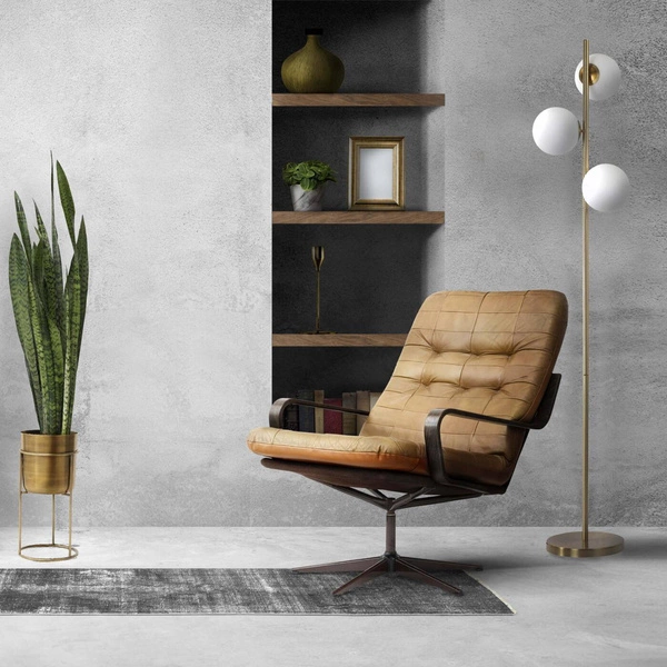 Złota lampa Dorado podłogowa 3 kule