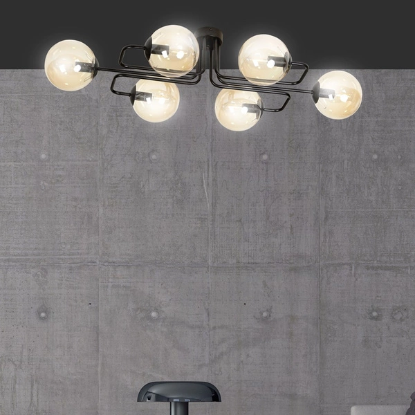 Lampa sufitowa Emibig BRENDI 6A BL MIODOWY 833/6A