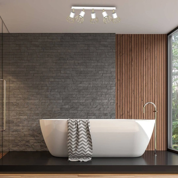 Lampa sufitowa DANTE, MLP7253, biały/złoty, 5x8W LED GU10