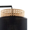 Lampa ścienna rattanowa abażur BOHO BLACK wys. 35cm | czarny 6550