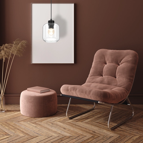 Lampa wisząca SOMBRA CLEAR, MLP8367, czarny/transparentny, 1x60W E27