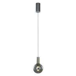 Lampa wisząca Aria śr. 10cm 6W LED ciepła biel 3000K | satyna/dymione szkło