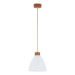Lampa wisząca zwis drewniana EVO drewno/biały śr. 23cm