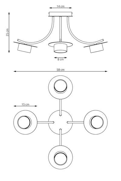 Lampa wisząca Emibig ENSO 4 BL 1445/4