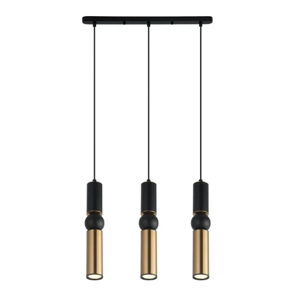 Lampa wisząca ISIDORA dł. 51cm 3xGU10 | czarny/brązowy
